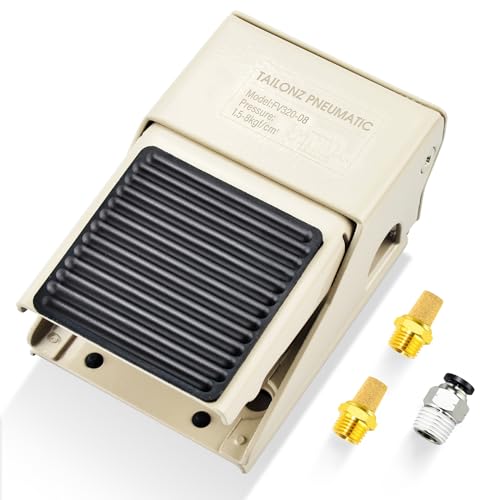 TAILONZ PNEUMATIC 1/4 Inch BSP Gewinde Gummi Antirutsch Druck Control Fuß Betätigte Pedal 2 Position 3-Wege Fuß Pedal Ventil FV-320 von TAILONZ PNEUMATIC