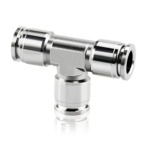 TAILONZ PNEUMATIC 10mm OD Tee 304 Edelstahl Push to Connect Fittings 3 Wege Rohr verbinden Push Fit Push Lock PE10 (Packung mit 1) von TAILONZ PNEUMATIC