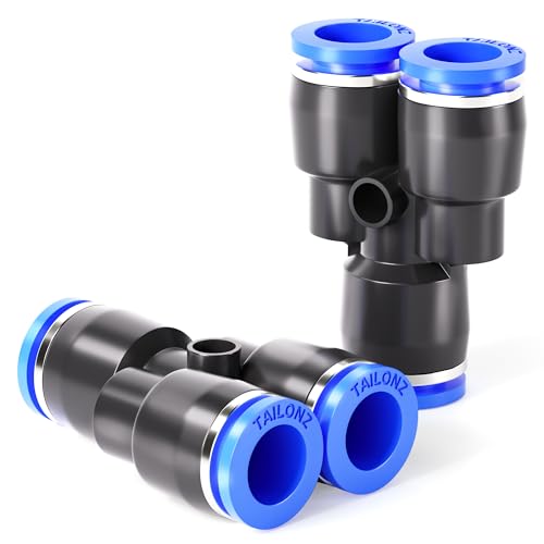 TAILONZ PNEUMATIC 12mm OD Y Spliter Kunststoff Push to Connect Fittings 3 Ways Tube Connect Push Fit Push Lock PY12 (Packung mit 10) von TAILONZ PNEUMATIC