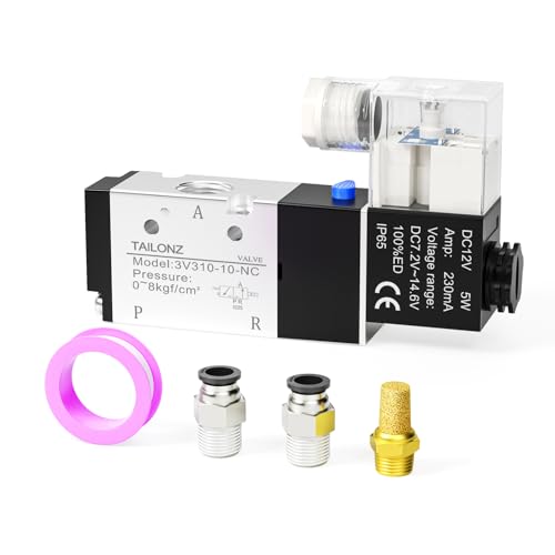TAILONZ PNEUMATIC 3/8"BSP Magnetventil 3V310-10 DC12V Single Coil Pilot-Operated Electric 2 Position 3 Way Connection Type(Junction Box) von TAILONZ PNEUMATIC