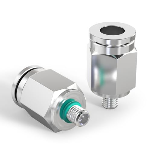 TAILONZ PNEUMATIC 304 Stainless Steel Male Straight 4MM Tube OD x M6 Thread Push to Connect Fittings PC4-M6 (Packung mit 5) von TAILONZ PNEUMATIC