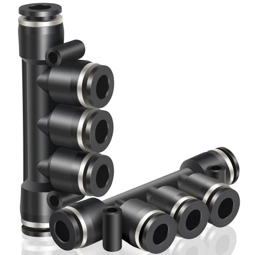 TAILONZ PNEUMATIC 6MM OD 5 Stück gerade Steckverbinder Kunststoff-Schnellverschlüsse Luftleitung Verschraubungen PK-6 (5-Wege) von TAILONZ PNEUMATIC