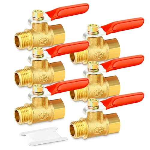 TAILONZ PNEUMATIC 6PCS 3/8 Zoll Messing Mini-Kugelhahn Absperrschalter, 3/8 Zoll Außen- x Innengewinde BSP Rohrverschraubung TAILONZ PNEUMATIC 6PCS 3/8 Zoll Messing Mini-Kugelhahn Absperrschalter, 3/8 Zoll Außen- x Innengewinde BSP Rohrverschraubung von TAILONZ PNEUMATIC