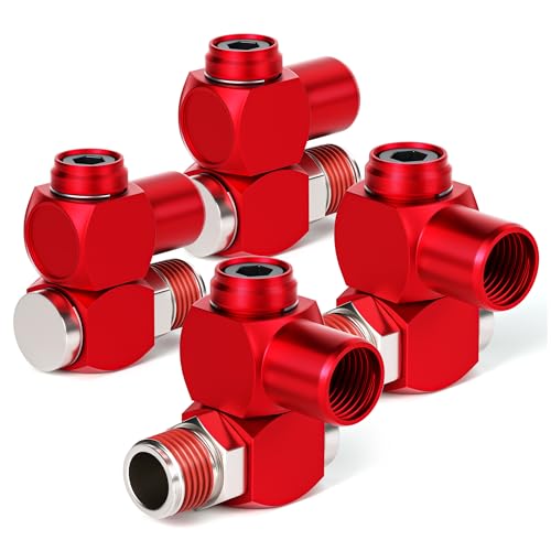 TAILONZ PNEUMATIC Blau 1/4 Zoll Air Tool Swivel Fitting 360 Grad drehbarer Luftschlauchanschluss Industrieller drehbarer tragbarer Druckluftwerkzeugadapter（Packung mit 4） von TAILONZ PNEUMATIC