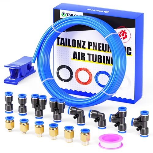 TAILONZ PNEUMATIC Blau 4mm oder 5/32 Zoll OD 2.5mm ID Polyurethan PU Luftschlauch Rohr Rohrsatz 10 Meter 32.8ft TAILONZ PNEUMATIC Blau 4mm oder 5/32 Zoll OD 2.5mm ID Polyurethan PU Luftschlauch Rohr Rohrsatz 10 Meter 32.8ft von TAILONZ PNEUMATIC