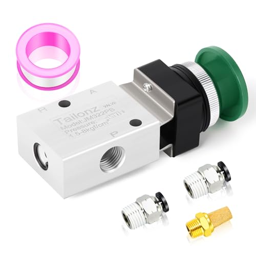 TAILONZ PNEUMATIC Grün 1/4 "BSP Manuelle Steuerung Typ Pilz Drucktaste 3 Wege 2 Positionen Pneumatische Steuerung Mechanisches Ventil TAILONZ PNEUMATIC Grün 1/4 "BSP Manuelle Steuerung Typ Pilz Drucktaste 3 Wege 2 Positionen Pneumatische Steuerung Mechanisches Ventil von TAILONZ PNEUMATIC