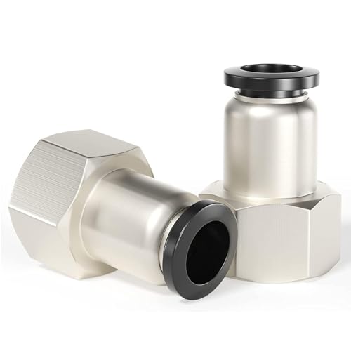 TAILONZ PNEUMATIC Innengewinde gerade 6 mm Außendurchmesser x 1/8 Zoll BSP-Gewinde Steckverschraubungen PCF6-01(Packung mit 2 Stück) von TAILONZ PNEUMATIC
