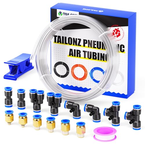 TAILONZ PNEUMATIC Klar 6mm OD 4mm ID Polyurethan PU Luftschlauch Rohr Rohrsatz 10 Meter 32.8ft von TAILONZ PNEUMATIC