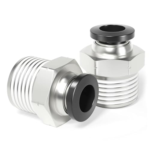TAILONZ PNEUMATIC Kupfer Außengewinde, gerade, 6 mm AD x 1/2 BSP Steckverschraubungen PC6-04 (2er-Pack) von TAILONZ PNEUMATIC