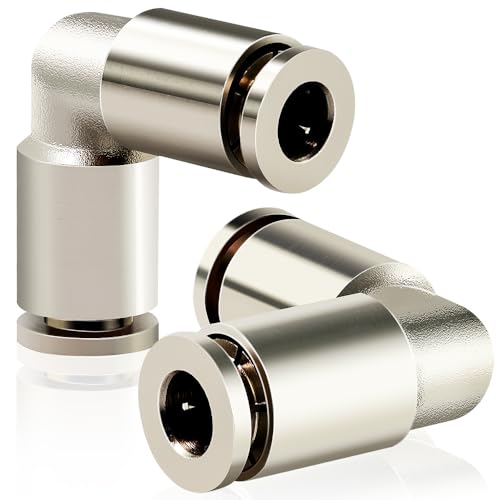 TAILONZ PNEUMATIC Kupfer vernickelt 6mm od Push to Connect Verschraubungen Rohrbogen Connect Push Fit Verschraubungen Rohrverschraubungen Push Lock PV-6 (Packung mit 2) von TAILONZ PNEUMATIC
