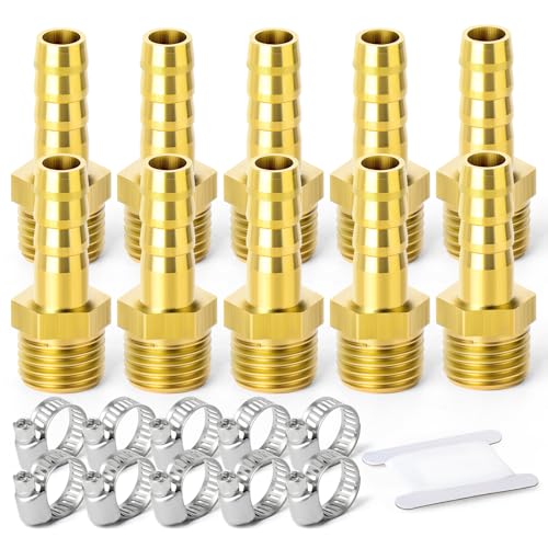 TAILONZ PNEUMATIC Messing Schlauch Barb Fitting -6mm Barb zu 1/4 Zoll Male BSP Adapter（Pack von 10） von TAILONZ PNEUMATIC