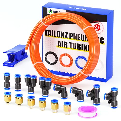 TAILONZ PNEUMATIC Orange 6mm OD 4mm ID Polyurethan PU Luftschlauch Rohr Rohrsatz 10 Meter 32.8ft von TAILONZ PNEUMATIC