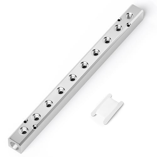 TAILONZ PNEUMATIC Silver 10 Wege Pneumatischer Shunt Aluminium Block Pneumatischer Verteiler Luftverteiler Luftweg Abluftquelle Verteiler,Druckluftverteiler Pneumatik Block,Gasverteiler von TAILONZ PNEUMATIC