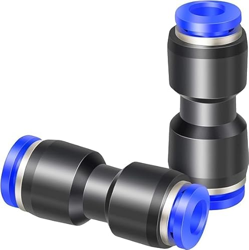 TAILONZ PNEUMATIC Straight 2 Ways 8mm-4mm Tube OD Push to Connect Tube Quick Fittings Push Lock PG8-4 (Packung mit 10) von TAILONZ PNEUMATIC