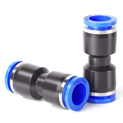 TAILONZ PNEUMATIC Straight 2 Wege - 12mm Schlauch OD Push to Connect Schlauch Schnellverschraubungen Push Lock PU-12 (2 Stück) von TAILONZ PNEUMATIC