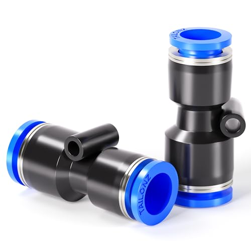 TAILONZ PNEUMATIC Straight 2 Wege 6mm-4mm Rohr-AD Push to Connect Rohr Schnellverschraubungen Push Lock PG6-4 (Packung mit 10) von TAILONZ PNEUMATIC