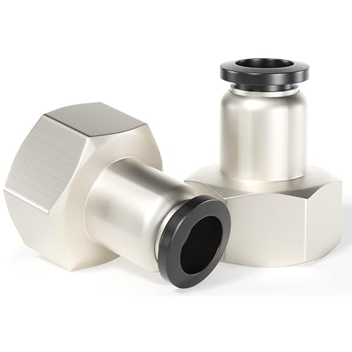 TAILONZ PNEUMATIC Verschraubungen mit geradem Innengewinde, 8 mm Außendurchmesser und 1/2 Zoll BSP-Gewinde, PCF8-04(Packung mit 2 Stück) von TAILONZ PNEUMATIC