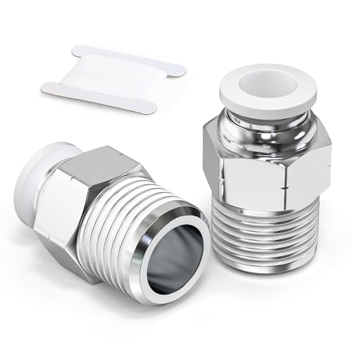 TAILONZ PNEUMATIC Weiß Gerade Steckverschraubungen mit Außengewinde 12 mm AD x 3/8 BSP PC12-03 (2er-Pack) von TAILONZ PNEUMATIC