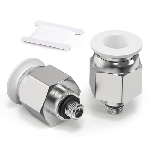 TAILONZ PNEUMATIC Weißer gerader Außengewinde-Außengewinde-Außengewinde 8mm x Gewinde M5 Steckverschraubungen PC8-M5(Packung mit 10 Stück) von TAILONZ PNEUMATIC