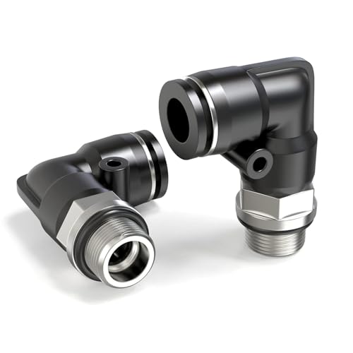 TAILONZ PNEUMATIC Winkelstück mit Außengewinde 4 mm x 3/8 Zoll BSP Steckverschraubungen PL4-03 (Packung mit 2 Stück) von TAILONZ PNEUMATIC