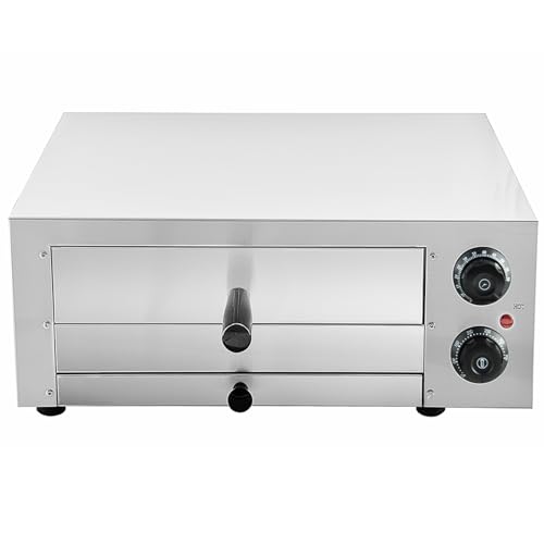 TAIMIKO Pizzaofen elektrisch,Mini Backofen 14‘’ große Professioneller Elektrischer Pizzaofen 1 Kammer Pizzabackofen Pizza Pizzastein & Regal Gastro Steinbackofen, Brot, Kuchen, Pasteten usw (14'') von TAIMIKO