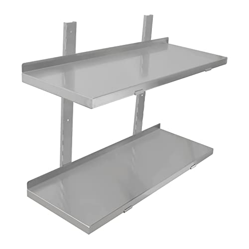 TAIMIKO Wandregal Küche Aufbewahrung 2 Ablagen Elemente für Wandmontage Modernes Design Edelstahl (Restaurant, Bar, Haus, Küche, Waschküche, Garage und Waschküche) (80 x 30 cm) von TAIMIKO