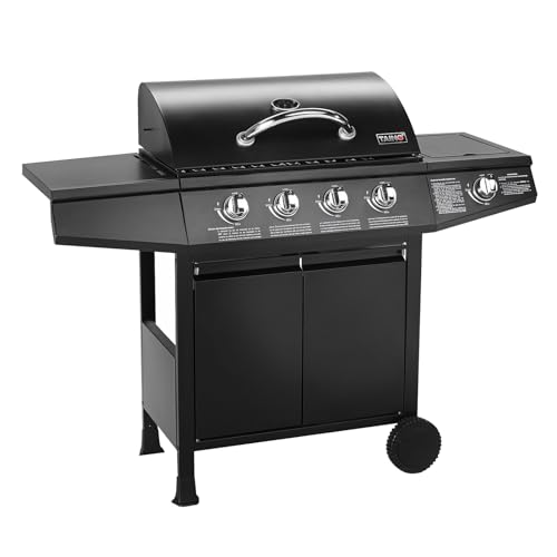 TAINO BASIC 4+1 BBQ Gasgrill Grillwagen Edelstahl-Brenner + Seitenkocher Grill TÜV (BASIC 4+1 Gasgrill) von TAINO