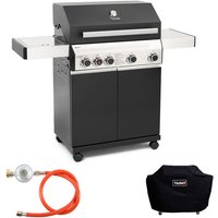 Black 4+1 Gasgrill Set Abdeckung Edelstahl bbq Power Zone Infrarot Keramik - Taino von TAINO