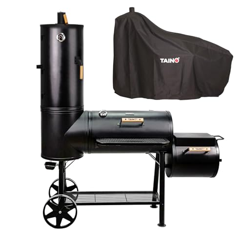 TAINO Chief XXL Smoker 130kg Set Abdeckhaube Holzkohle-Grill Räucherofen von TAINO