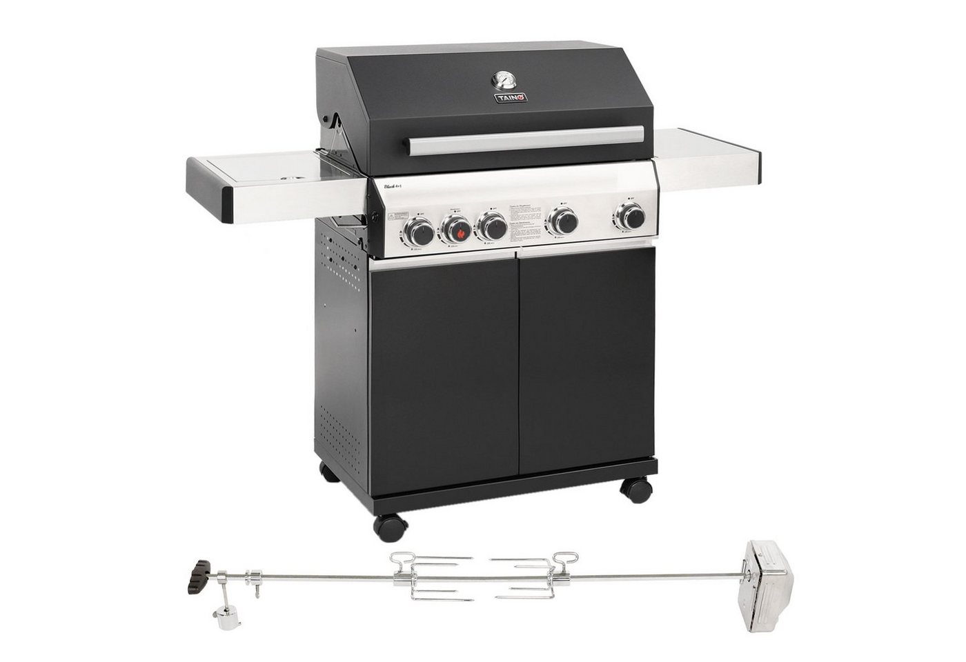 TAINO Gasgrill TAINO BLACK 4+1 Set mit Drehspieß von TAINO