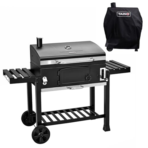 TAINO Hero XXL Set Abdeckhaube BBQ Smoker Grillwagen Holzkohle-Grill Standgrill Räucherofen von TAINO