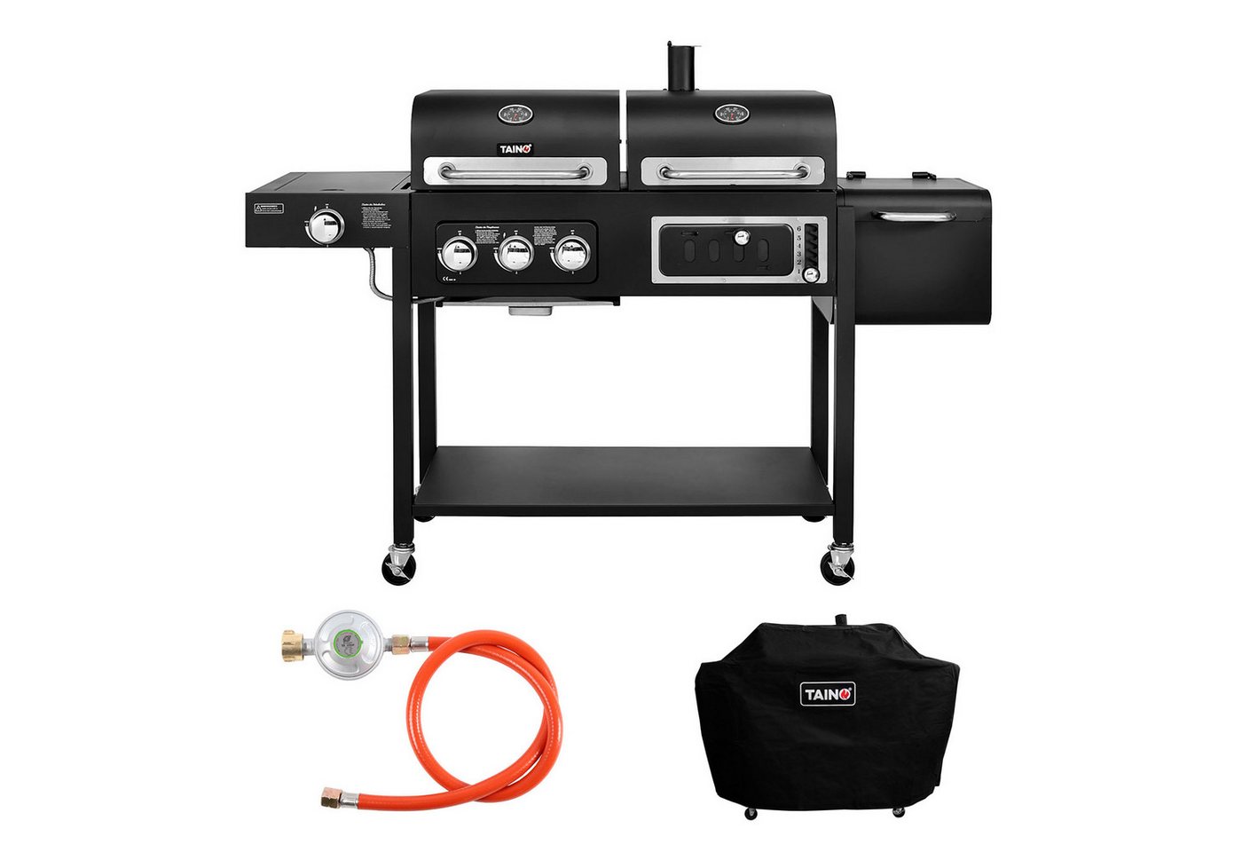 TAINO Kombigrill HERO DUO, Grill inkl. Gasdruckminderer und Abdeckhaube, Edelstahlbrenner, Piezozündung, Gusseisenroste TAINO Kombigrill HERO DUO, Grill inkl. Gasdruckminderer und Abdeckhaube, Edelstahlbrenner, Piezozündung, Gusseisenroste von TAINO