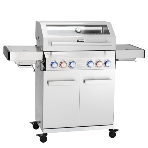 TAINO PLATINUM YAMARA 4+2 Gasgrill Edelstahl 4 Brenner Keramik Sear-Burner Keramik Backburner Piezo-Zündung Grillrost gusseisern von TAINO