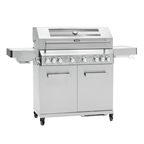 TAINO PLATINUM YAMARA 6+2 Gasgrill Edelstahl 6 Brenner Keramik Sear-Burner Keramik Backburner Piezo-Zündung Grillrost Gusseisen von TAINO