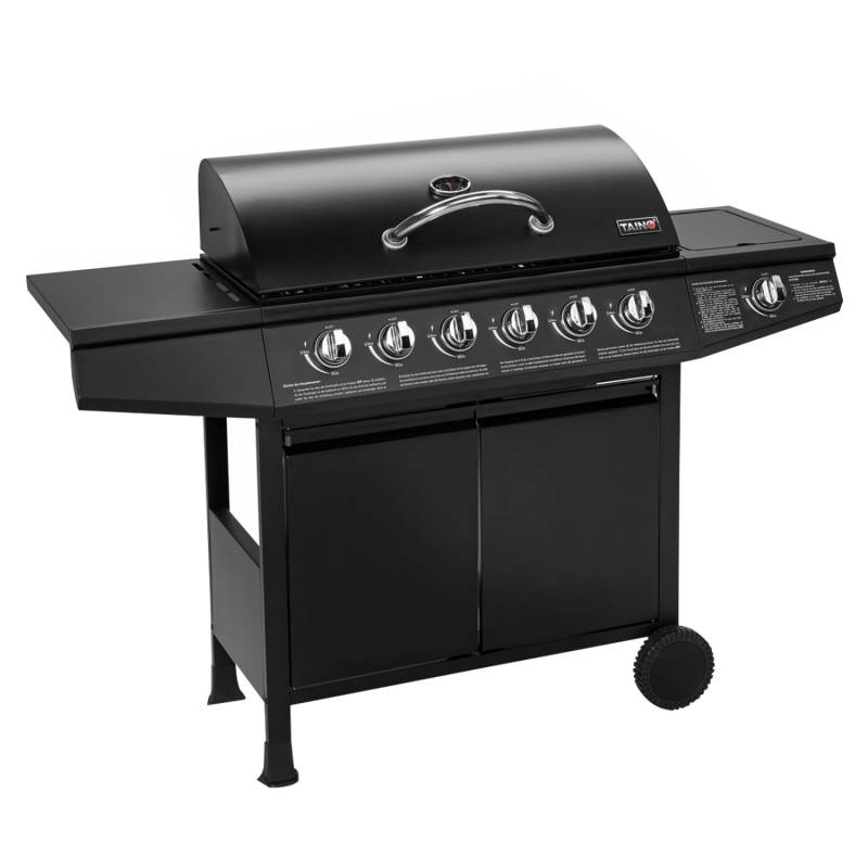 Taino Basic 6+1 Gasgrill BBQ Grillwagen Edelstahl Brenner Seitenkocher TÜV Grill von TAINO