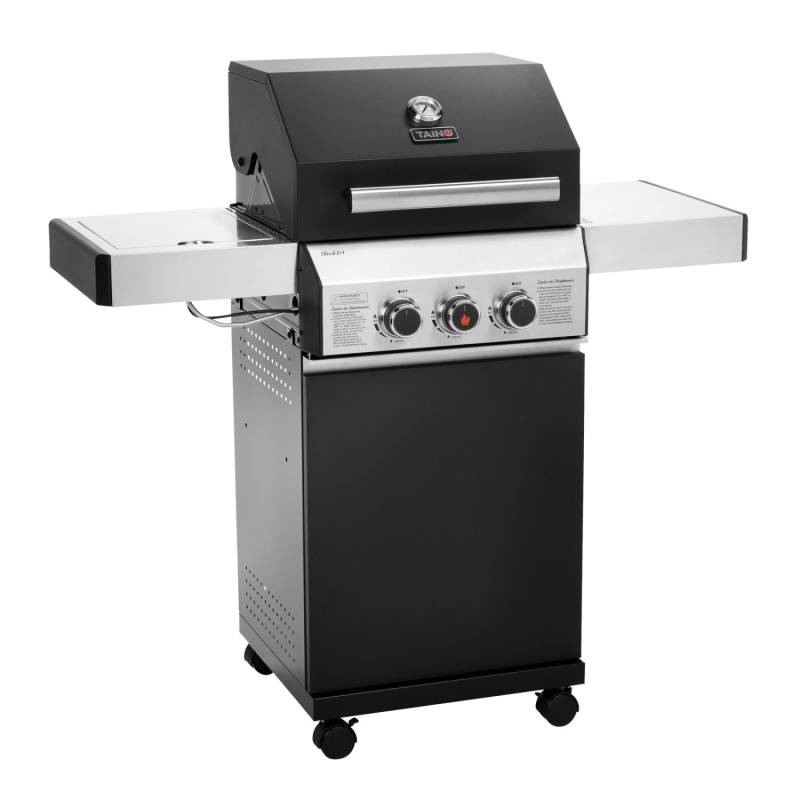 Taino Black 2+1 Gasgrill Mit Seitenbrenner Gasgrill 2 Brenner Matt Schwarz von TAINO