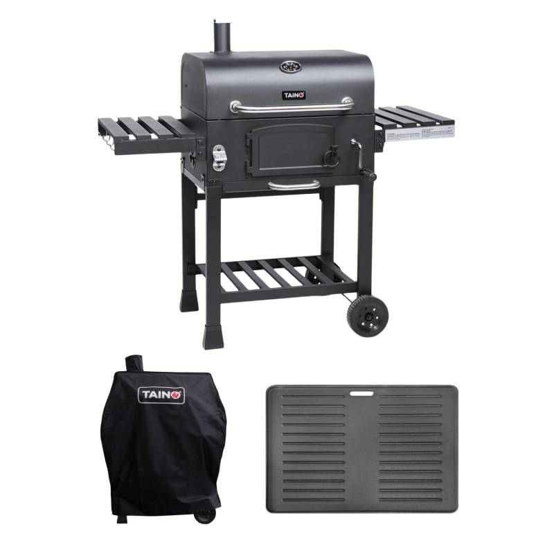 Taino Hero XL Holzkohlegrill Set BBQ Grillwagen Smoker Räucherofen Kohle von TAINO