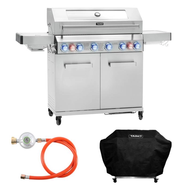 Taino Platinum Yamara 6+2 Set Mit Haube Gasgrill Edelstahl 6 Brenner Sear-Burner Backburner von TAINO