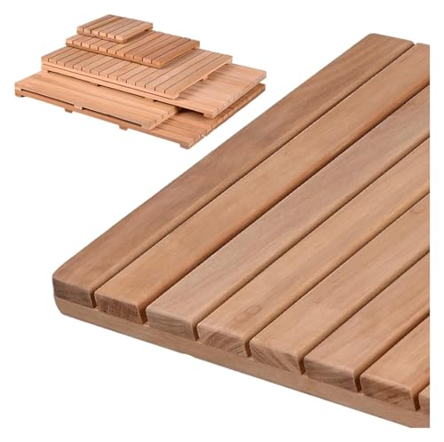 TAIPINGOZ Duschmatte aus Teakholz, Teakholz Badematte, Wasserfeste Badezimmermatte for die Innendusche, Fußpolster aus Holzplattformlatten(30 x 70 cm (11 3/4 x 27 1/2")) von TAIPINGOZ