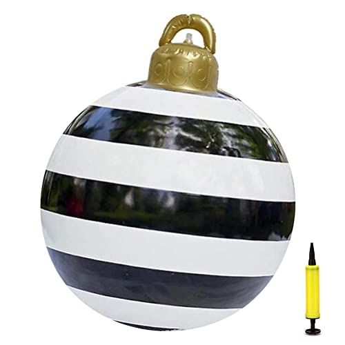 TAIPPAN Aufblasbarer Weihnachtsball Dekor, 60cm Groß Weihnachtskugel, Outdoor Dekor große Weihnachtskugeln Ornamente für Hochzeit Festival Home Decor Hof Rasen Garten Außendekoration, mit PUM von TAIPPAN