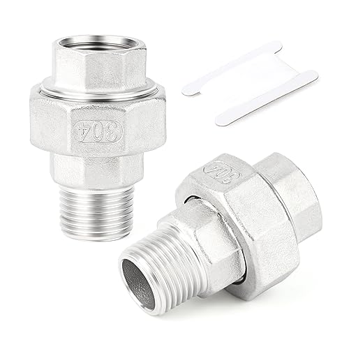 TAISHER 2 Stück 304 Stainless Steel Union，1" BSP Male x 1"BSP Female Cast Pipe Fitting von TAISHER