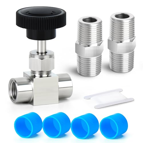 TAISHER 1 Stück 304 Edelstahl gerade Nadelventil 3/8"Female BSP für Durchflusskontrolle Wasser Gas Öl mit Nippel TAISHER 1 Stück 304 Edelstahl gerade Nadelventil 3/8"Female BSP für Durchflusskontrolle Wasser Gas Öl mit Nippel von TAISHER