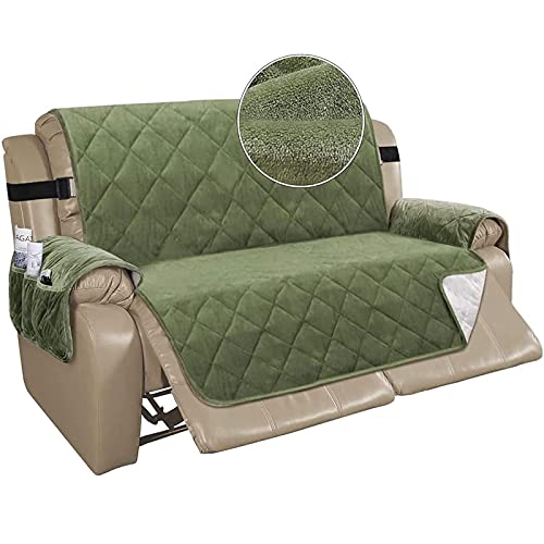 TAIXINT Sesselschoner für Fernsehsessel Relaxsessel,Relaxsessel mit Taschen Sesselauflage Sesselüberwurf, Wasserdicht Sesselschutz für Hunde Haustieren (Zweiersofa (54 Zoll),Grün) von TAIXINT