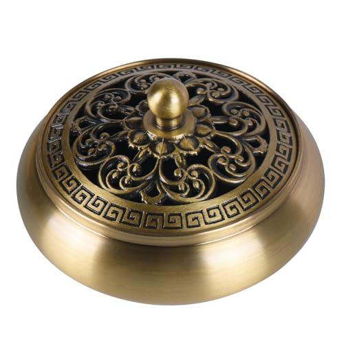TAIYOU Vintage Messing Räuchergefäß mit Deckel Feuerfeste Matte Räucherschälchen Incense Burner Kit Räucherstäbchenhalter Metall Räucherschale Retro Weihrauchbehälter für Hause Büro Yoga Dekoration TAIYOU Vintage Messing Räuchergefäß mit Deckel Feuerfeste Matte Räucherschälchen Incense Burner Kit Räucherstäbchenhalter Metall Räucherschale Retro Weihrauchbehälter für Hause Büro Yoga Dekoration von TAIYOU