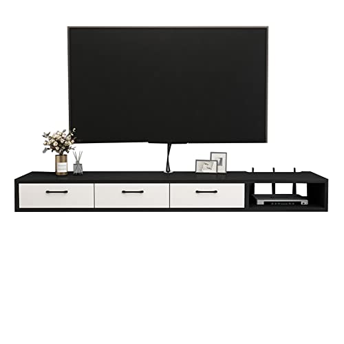 TAIYUESHAN 55,1 Zoll schwebender TV-Ständer, weiß, Wandmontage, Entertainment-Center, Wohnzimmer, Schlafzimmer, Medienkonsole, Tisch, Aufbewahrungsschrank, mit Kabelloch/D Family TAIYUESHAN 55,1 Zoll schwebender TV-Ständer, weiß, Wandmontage, Entertainment-Center, Wohnzimmer, Schlafzimmer, Medienkonsole, Tisch, Aufbewahrungsschrank, mit Kabelloch/D Family von TAIYUESHAN