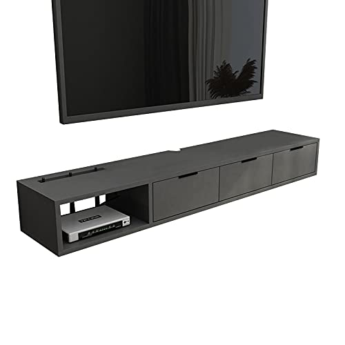 TAIYUESHAN Schwebendes Tv-Ständer-Komponentenregal, 140 cm, Holz-TV-Tisch-Medienaufbewahrungsregal, wandmontierte Medienkonsole mit 3 Türen, große Kapazität, einfach zu installieren/a/140 cm Family TAIYUESHAN Schwebendes Tv-Ständer-Komponentenregal, 140 cm, Holz-TV-Tisch-Medienaufbewahrungsregal, wandmontierte Medienkonsole mit 3 Türen, große Kapazität, einfach zu installieren/a/140 cm Family von TAIYUESHAN