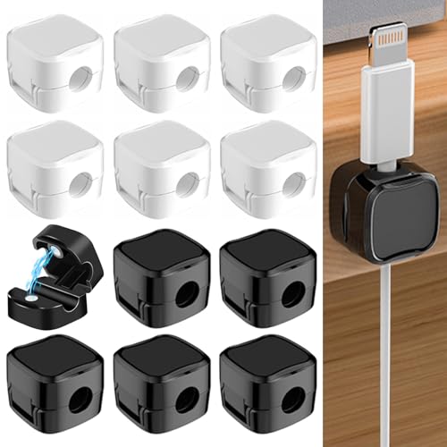 Kabelhalter,12 Pieces Cable Holder, Kabelhalter Selbstklebend,Kabel Organizer,Kabelmanagement,Kabelorganizer,Cable Organizer Self-Adhesive Cable Holder for Desk, Bedside(Schwarz + Weiß) Kabelhalter,12 Pieces Cable Holder, Kabelhalter Selbstklebend,Kabel Organizer,Kabelmanagement,Kabelorganizer,Cable Organizer Self-Adhesive Cable Holder for Desk, Bedside(Schwarz + Weiß) von TAIZER
