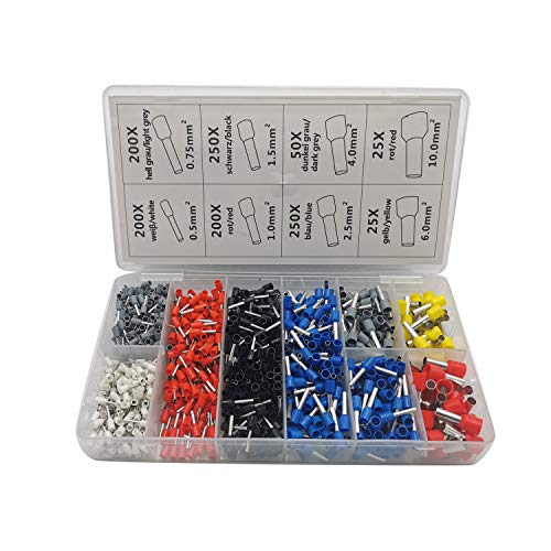 TAKPART 1200 Stück Aderendhülsen Set Isolierte Kabelschuhe Set Ferrule Anschluss Sortiment Kabelschuhe 0,5 mm² - 10 mm² TAKPART 1200 Stück Aderendhülsen Set Isolierte Kabelschuhe Set Ferrule Anschluss Sortiment Kabelschuhe 0,5 mm² - 10 mm² von TAKPART