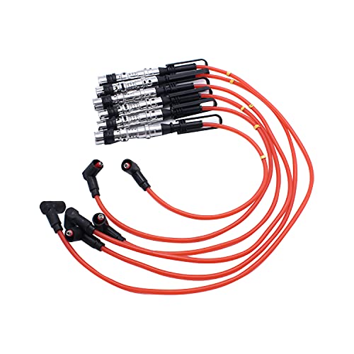 TAKPART Zündleitungssatz Zündkabel mit Zugstange für CORRADO VR6 2.8 2.9 1J0998031 von TAKPART