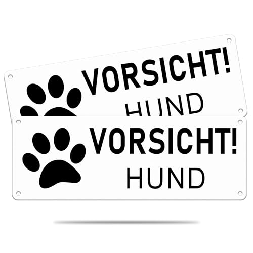 TAKULA 25 * 9CM Vorsicht Hund Schild,Warnung vor dem Hund Schilder,2 Stück Aluminium Hundeschild,Warnschilder Gegen Wind, Regen und Sonne,Hundeschilder für Gartenzau TAKULA 25 * 9CM Vorsicht Hund Schild,Warnung vor dem Hund Schilder,2 Stück Aluminium Hundeschild,Warnschilder Gegen Wind, Regen und Sonne,Hundeschilder für Gartenzau von TAKULA